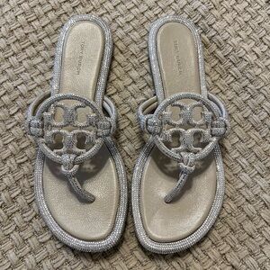 Tory Burch MILLER PAVÉ KNOTTED SANDAL 8.5women